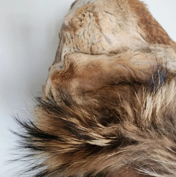 Mackage Long Coat Harley Army Khaki Racoon Rabbit Down Filled Leather L M - Picture 6 of 9